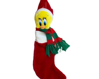 Tweedy Bird Christmas Stocking Warner Brothers Looney Tunes Plush Cartoon 90s