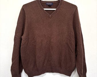 Brooks Brothers Mens V Neck Sweater Large Vintage Golf Preppy Casual Capsule