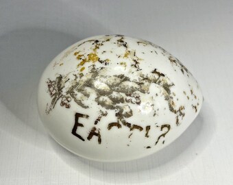 Large Victorian Hand Painted Blown Milk Glass Egg Easter Vintage Shabby Decor