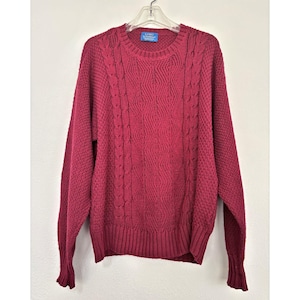 Pendleton Mens Vintage Lobo Preppy Sweater Large Fisherman Cable Knit Academia
