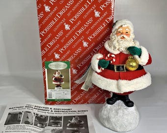 Possible Dreams Jolly Rocker Santa Figurine Talking WORKS Vintage Retired