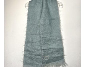 Vintage Mohair Scarf Made Scotland Neck Warmer 1960s Layer Cozy Winter Preppy