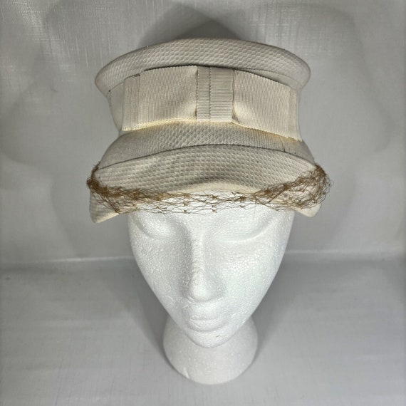 Vintage Union Made Pillbox Hat Mesh Netting Bow Vintage  display picture 1