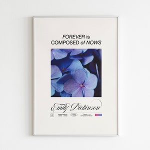 Emily Dickinson Poem Print: Floral Typography Wall Art (Digital Download)