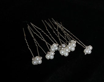 Rhinestone Hair Pins, Pearl Hair Pins, Bridal Hair Pins, Wedding Hair Pins, Bridesmaid Hair Pins