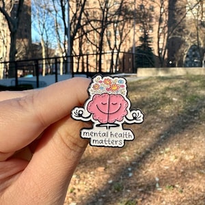 Mental Health Matters Enamel Pin | Support Mental Health | Inspirational Pin | Self-Care Gift | Motivational Pin for Positive Mindset