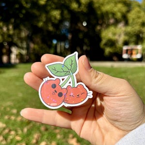 Cherry Kitty Sticker | Cute Cat Sticker | Kawaii Cherry Design | Perfect for Scrapbooking and Laptop Decor