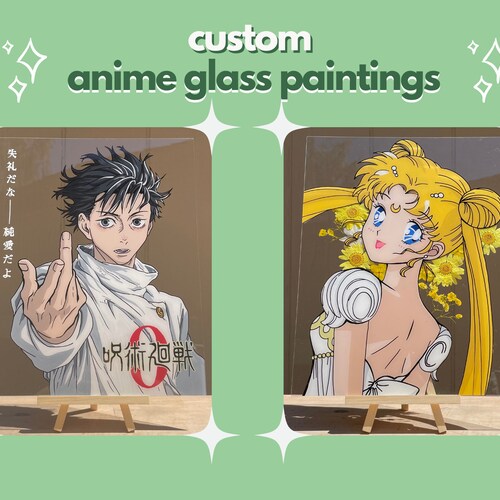 Glass Painting Custom Anime Glass Painting Custom Etsy