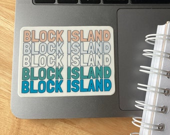 BLOCK ISLAND STICKER | block island rhode island souvenir, travel sticker, beach vacation, car sticker, laptop sticker, water bottle sticker