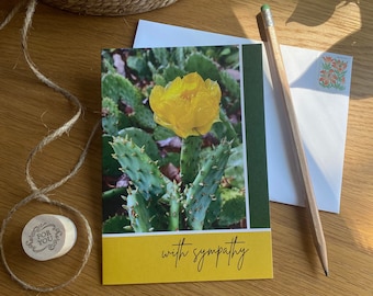WITH SYMPATHY CARD | floral sympathy card, bereavement card, condolences, thinking of you, with sympathy greeting card blank inside