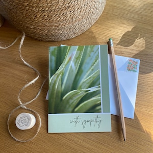 WITH SYMPATHY CARD | bereavement card, condolences, thinking of you, with sympathy greeting card blank inside
