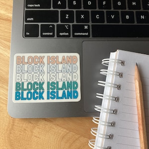 BLOCK ISLAND STICKER | block island rhode island souvenir, travel sticker, beach vacation, car sticker, laptop sticker, water bottle sticker