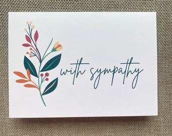 WITH SYMPATHY CARD | floral sympathy card, with sympathy greeting card blank inside
