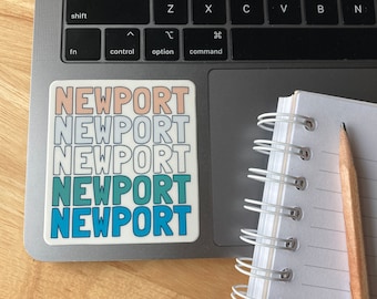 NEWPORT STICKER | newport souvenir, newport sticker, beach sticker, rhode island car sticker, laptop sticker, water bottle sticker