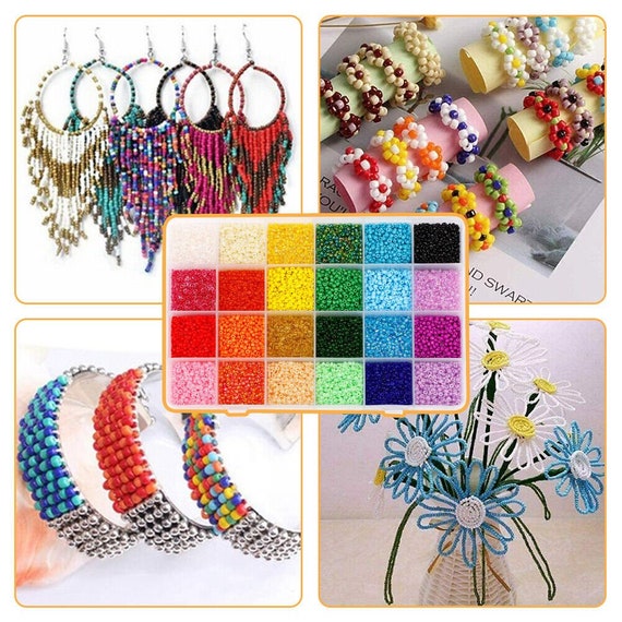 TEXGIZRLY Seed Beads Jewelry Making Kit - 24 Colors, 3mm Beads, Bracelet Supplies For DIY Crafts - View #11