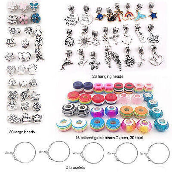 DIY Charm Bracelet Making Set Pendants Alloy Handmade Necklace