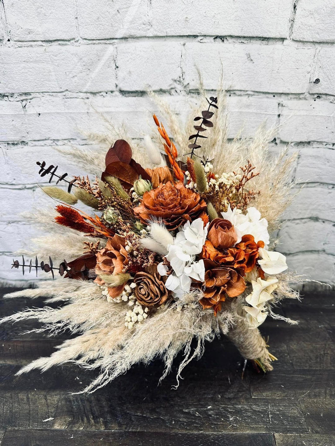 OCTOBER HARVEST: Rustic Boho /burnt Orange/ivory Sola Wood - Etsy