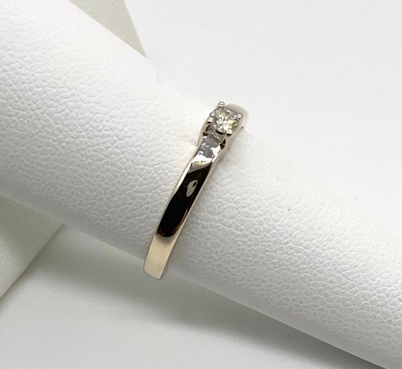 Natural Solitaire Diamond Solid 14k White gold La… - image 3