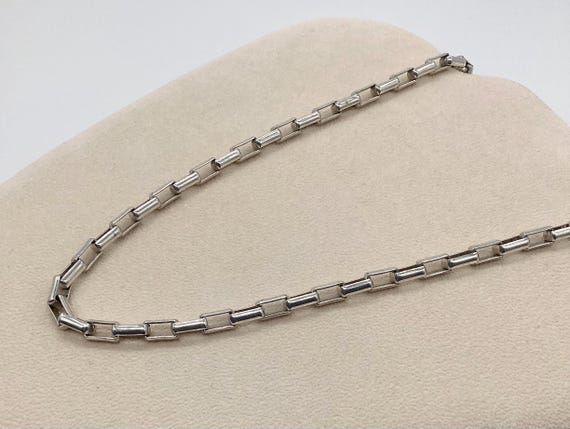 925 Sterling Silver Paperclip Rectangular Square … - image 2