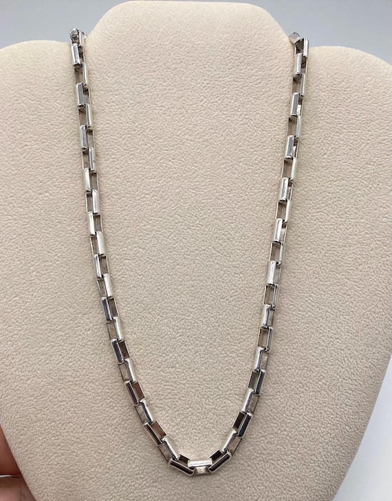 925 Sterling Silver Paperclip Rectangular Square … - image 1