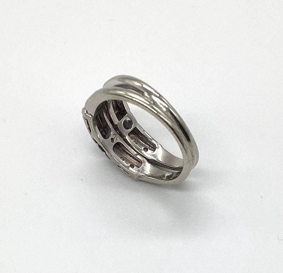 Estate Diamond Solitaire 14k White Gold Wedding R… - image 6