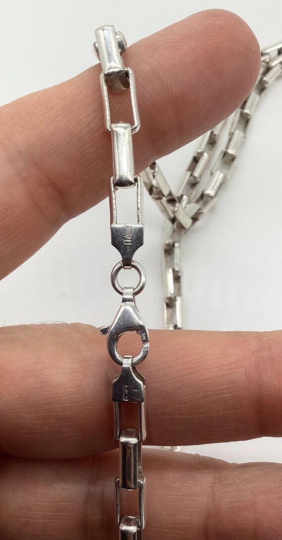 925 Sterling Silver Paperclip Rectangular Square … - image 6