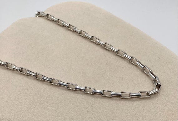 925 Sterling Silver Paperclip Rectangular Square … - image 3