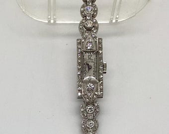 Antique Art Deco Platinum Diamond Ladies Watch (1 TCW, As-Is)