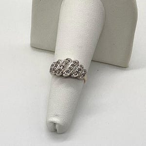 Vintage Diamond 14k White & Yellow Gold Band Ring