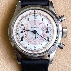 Vintage Gallet Multicron Clamshell 74841 Chronograph Swiss Men's