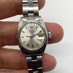 Vintage 1980 Rolex Date Model 6916  Oyster Perpetual Stainless Steel Ladies Watch Original Rolex Gift Idea for Women Fine Watches