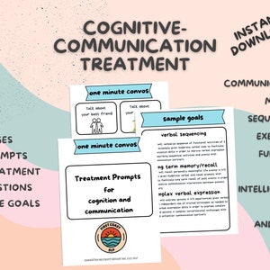 Cognition Communication treatment materials for SLPs in SNF Home Health therapy