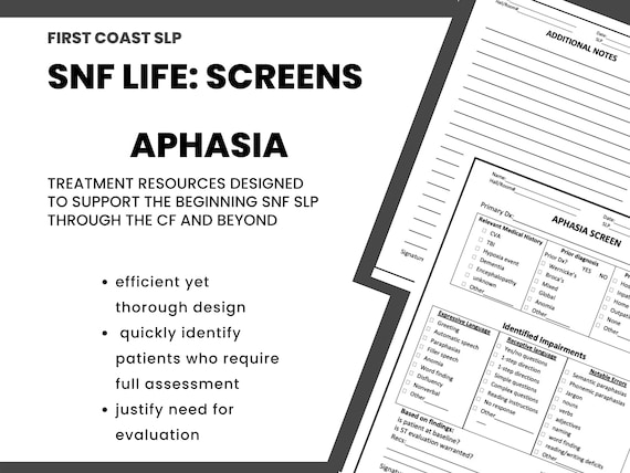 SNF SLP: Aphasia Screen - Etsy