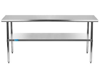 18" x 60" Stainless Steel Utility Table with Bottom Shelf Active