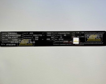 Cumins ISX 435ST Motor Ventildeckel Aufkleber Sticker set BLACK Edition 1999 CUSTOM