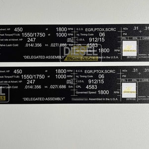 Cummins ISX 450 450ST 485 485ST Engine Valve Cover Decal Sticker set BLACK Edition CUSTOM