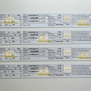 Cummins ISX Signature 600 Engine Valve Cover Decal Sticker set 1999 CUSTOM