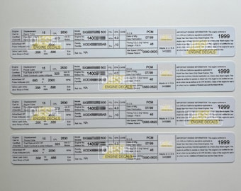 Cummins ISX Signature 600 Engine Valve Cover Decal Sticker set 1999 CUSTOM