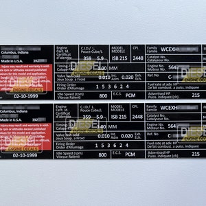 Cummins ISB 5.9L Engine Valve Cover Decal Sticker set 1998 1999 BLACK Edition CUSTOM