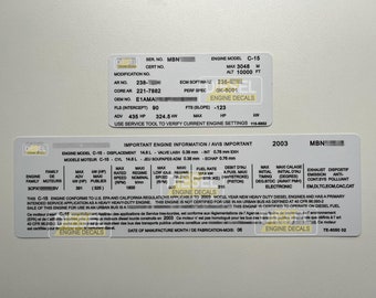 CAT C-15 MBN 14.6L Diesel Engine Valve Cover Sticker Decal 2003 CUSTOMVehicle Parts & Accessories, Car Tuning & Styling, Body & Exterior Styling!