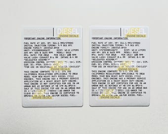 Detroit Diesel Motor Informationen ID Tag Aufkleber DD13 DD15 CUSTOM