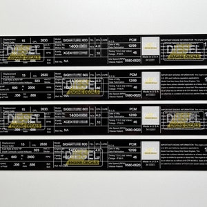 Cummins ISX Signature 600 motorklep sticker sticker set 1999 BLACK Edition CUSTOM