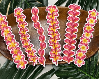 Plumeria Strand Sticker | Waterproof Sticker | UV Resistant Sticker | Car Decal | Laptop Decal | Water Bottle Sticker | Die cut Stickers