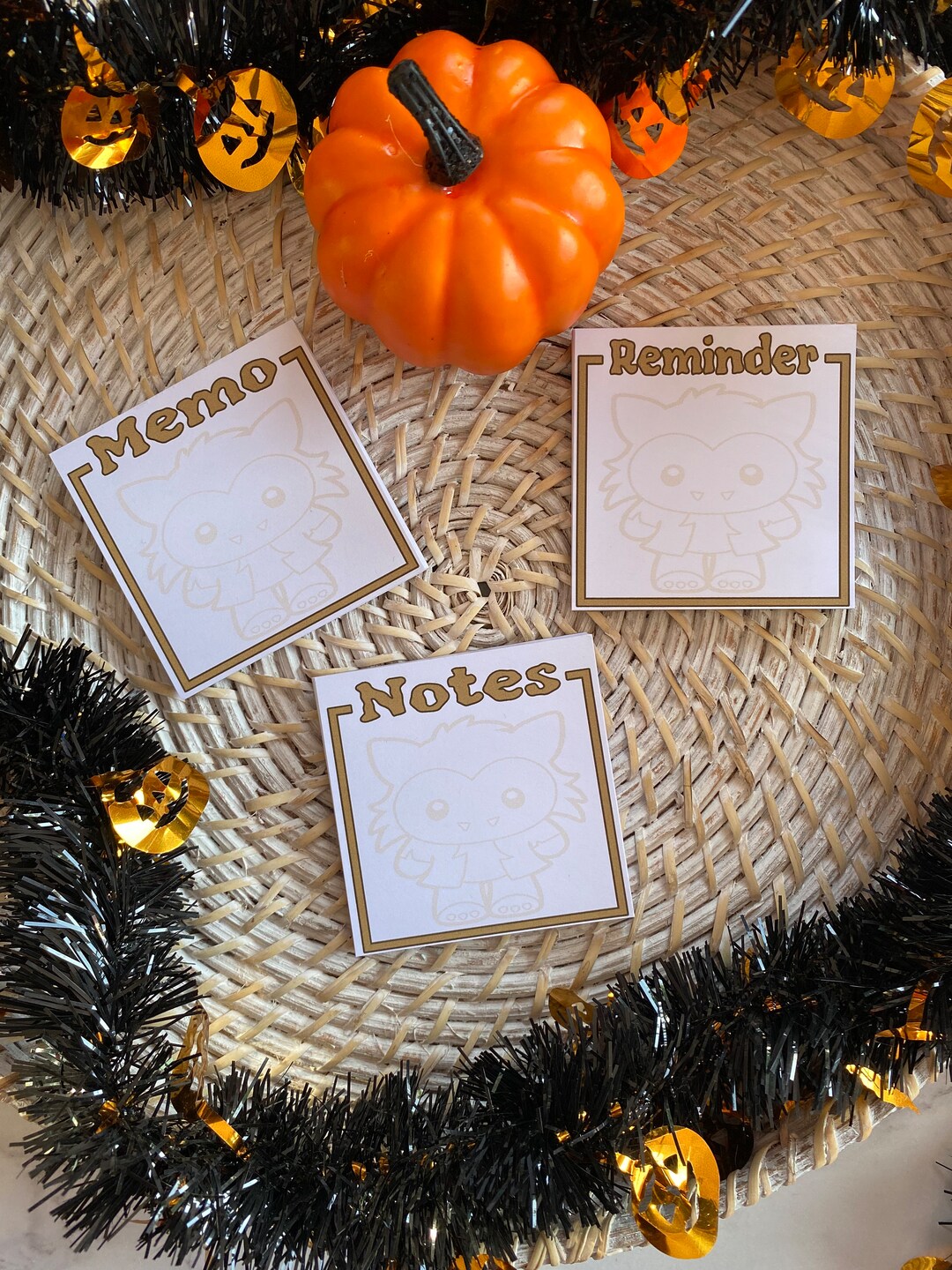 Werewolf Notepad Halloween Notepad 3x3 Notepad Personalized Notepad Cute Notepad Custom Notepad