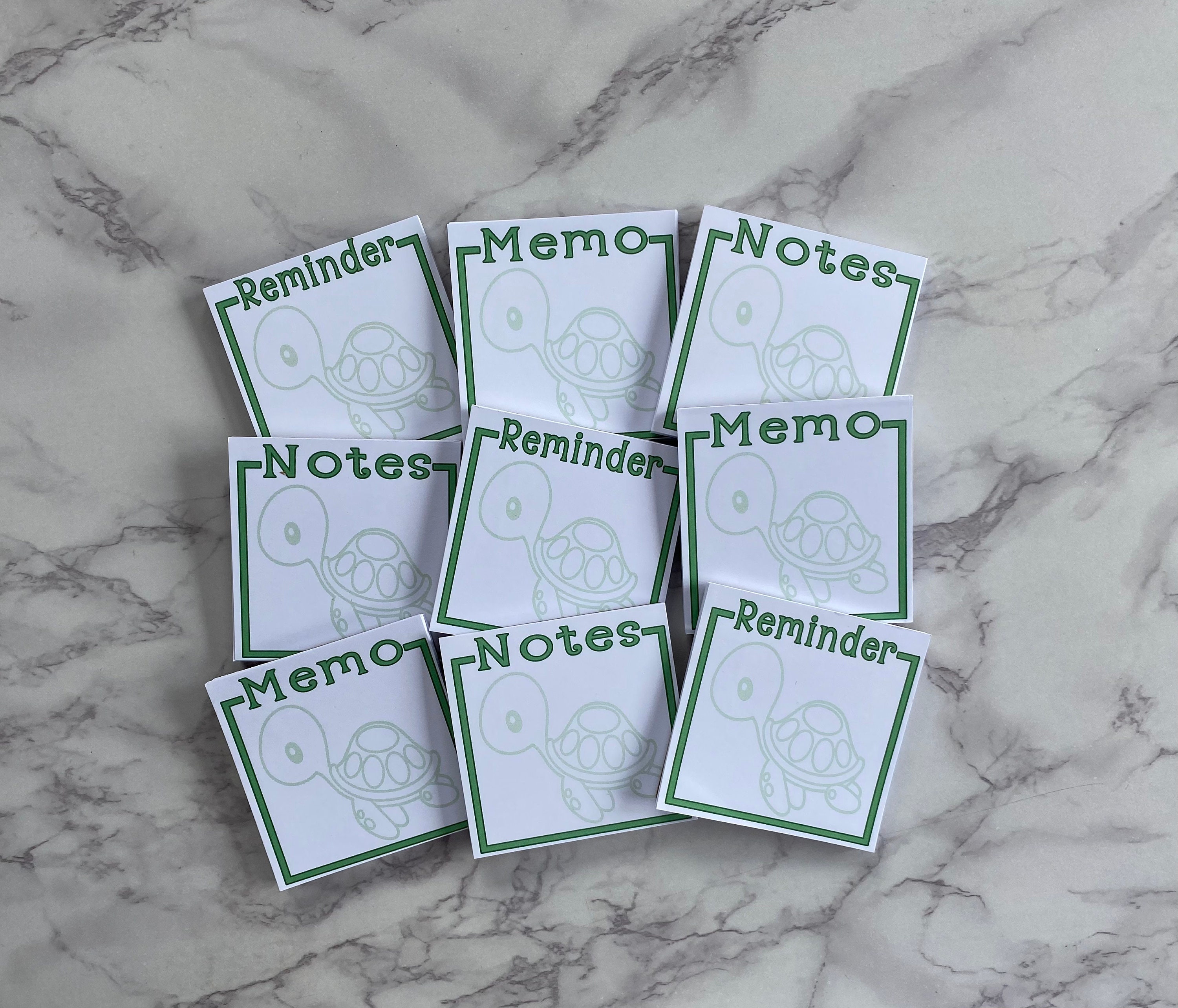 Turtle Notepad 3x3 Notepad Personalized Notepad Custom - Etsy