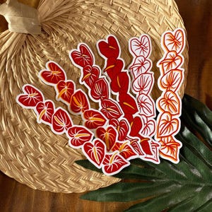 Anthurium Strand Stickers | Waterproof Sticker | UV Resistant Sticker | Car Decal | Laptop Decal | Water Bottle Sticker | Die cut Stickers