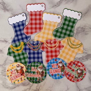 Palaka Print Gift Tags | Mele Kalikimaka Gift Tags | Palaka Stocking Gift Tags | Palaka Shirt Gift Tags | Christmas Gift Tags
