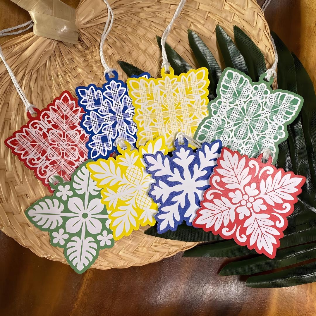 Palaka Ribbon Hawaiian Quilt Gift Tags | Palaka Print | Christmas - Etsy