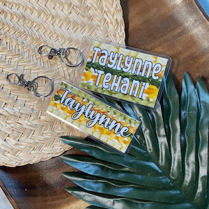 Lei Print Laminated Tag | Luggage Tag | Backpack Tag | Lunch Bag Tag | Diaper Bag Tag | Personalized Tag | Water Resistant Tag