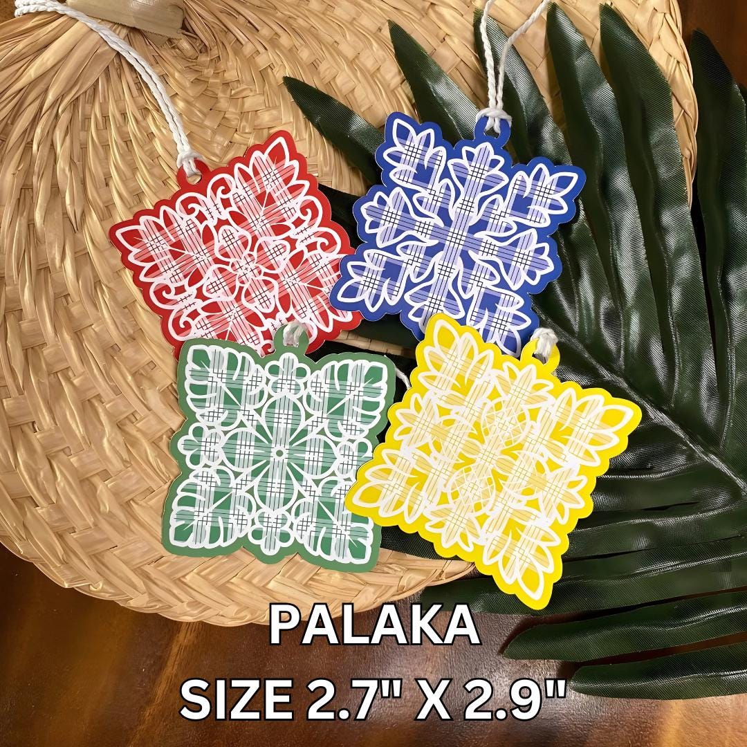 Palaka Ribbon Hawaiian Quilt Gift Tags | Palaka Print | Christmas - Etsy